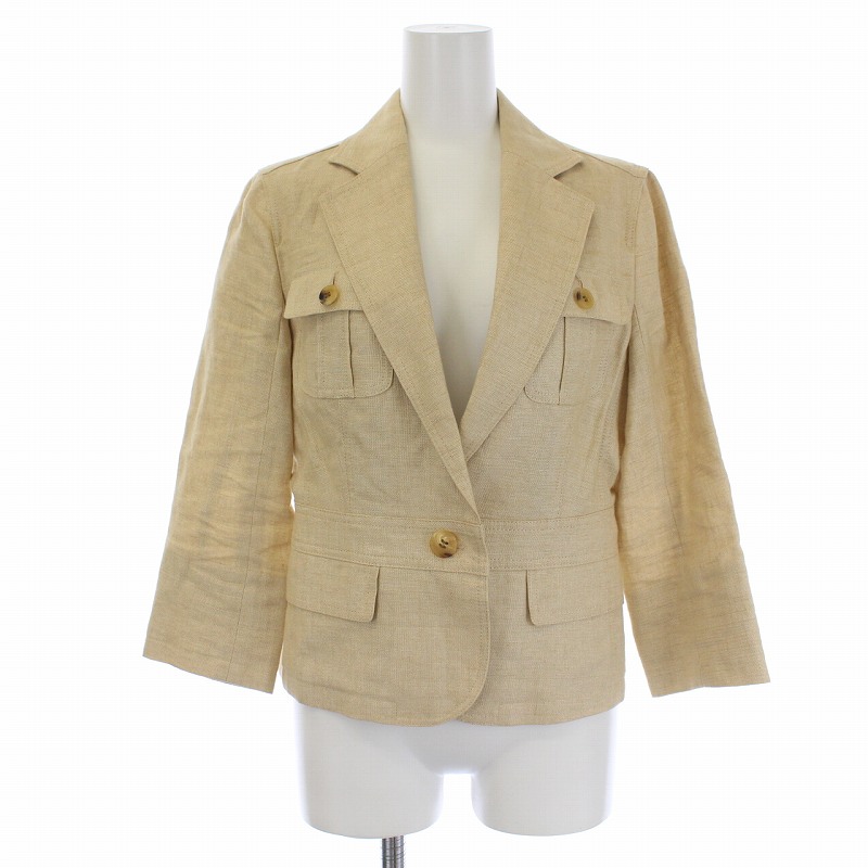 未使用 BURBERRY テーラードジャケット 42 ベージュ バーバリー ロンドン BURBERRY LONDON テーラードジャケット 七分袖