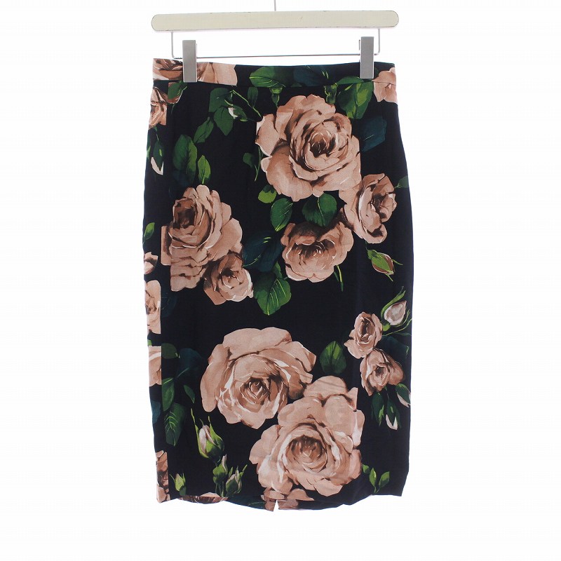 ドルチェ&ガッバーナ ドルガバ DOLCE&GABBANA 花柄 タイト ひざ丈 