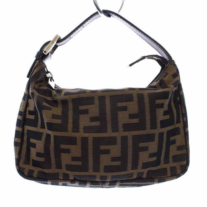 フェンディ FENDI ズッカ柄 ハンドバッグ アクセサリーポーチ ナイロン 