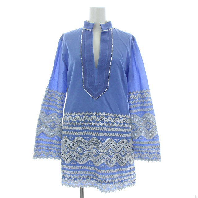トリーバーチ TORY BURCH チュニック シャツ ブラウス 長袖 スキッパー 