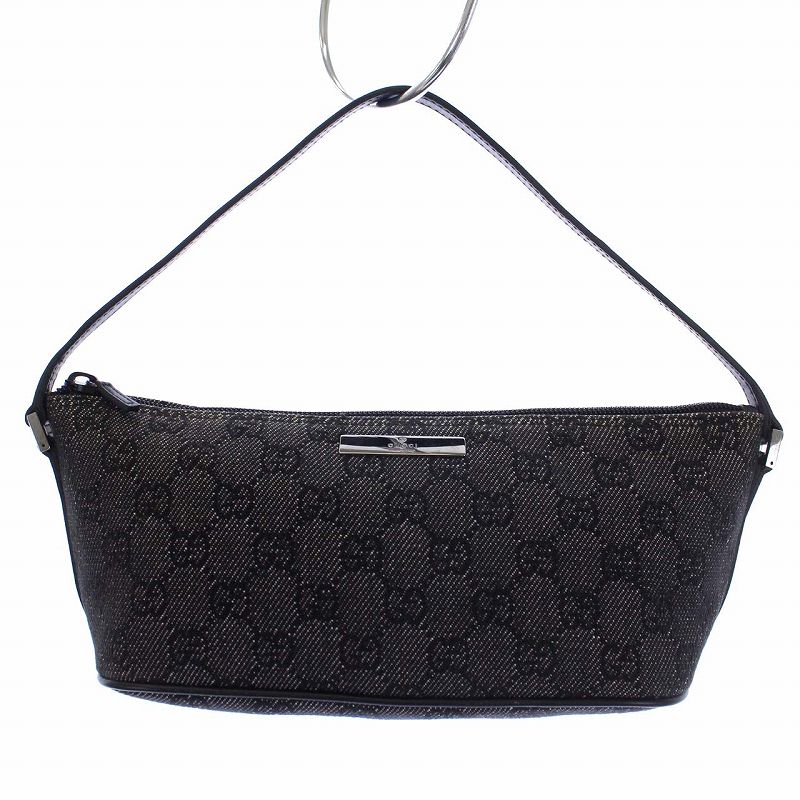 グッチ GUCCI GGキャンバス ミニ ハンドバッグ アクセサリーポーチ 黒 