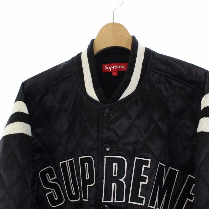 シュプリーム SUPREME 17SS QUILTED SATIN VARSITY JACKET スタジャン 