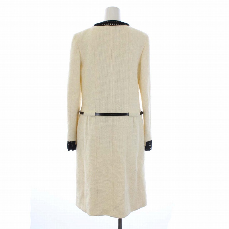 シャネル CHANEL 00A ヴィンテージ ツイード ノーカラーコート ロング  