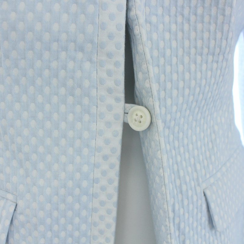 ブルックスブラザーズ Brooks Brothers セットアップ 上下 ジャケット 背抜き 肩パット入 ワンピース ノースリーブ ひざ丈 ドット柄 0 Xs 水色 ライトブルー Tk レディース 081 ベクトルパーク