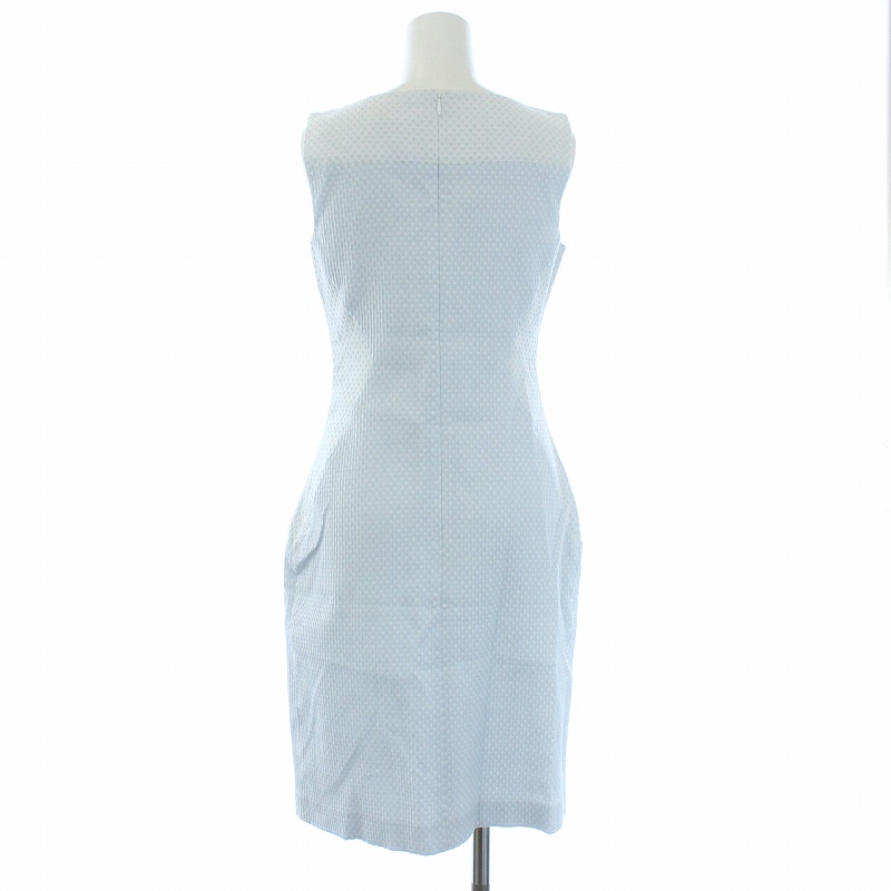 ブルックスブラザーズ Brooks Brothers セットアップ 上下 ジャケット 背抜き 肩パット入 ワンピース ノースリーブ ひざ丈 ドット柄 0 Xs 水色 ライトブルー Tk レディース 081 ベクトルパーク