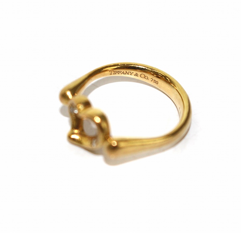 ティファニー TIFFANY & CO. エルサペレッティ オープンハート ダイヤモンド 指輪 リング 750 18金 K18 8号 ゴールド /TK ■OH レディース
