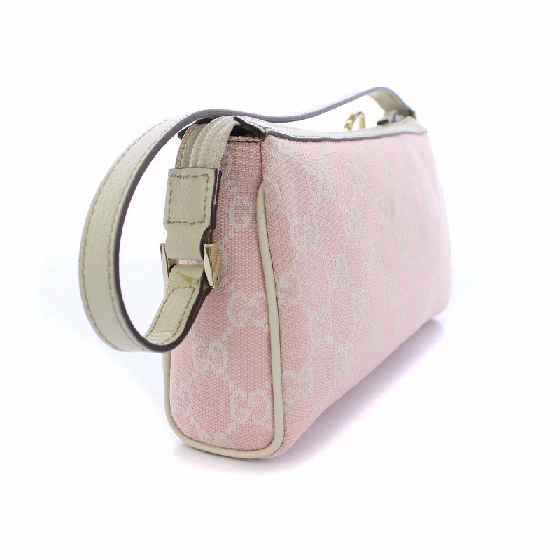 グッチ GUCCI GGキャンバス アクセサリーポーチ ハンドバッグ ピンク 