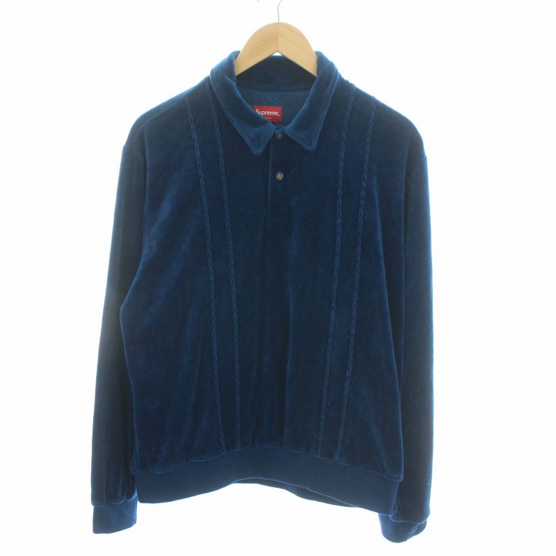 シュプリーム SUPREME 17AW ベロアロングスリーブポロシャツ VELOUR L  