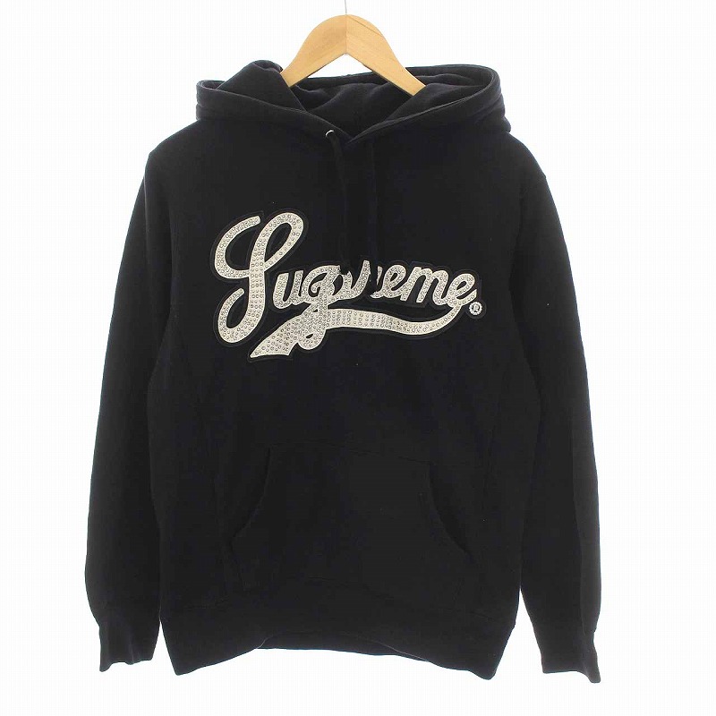シュプリーム SUPREME 16SS STUDDED SCRIPT LEATHER HOODED SWEATSHIRT 