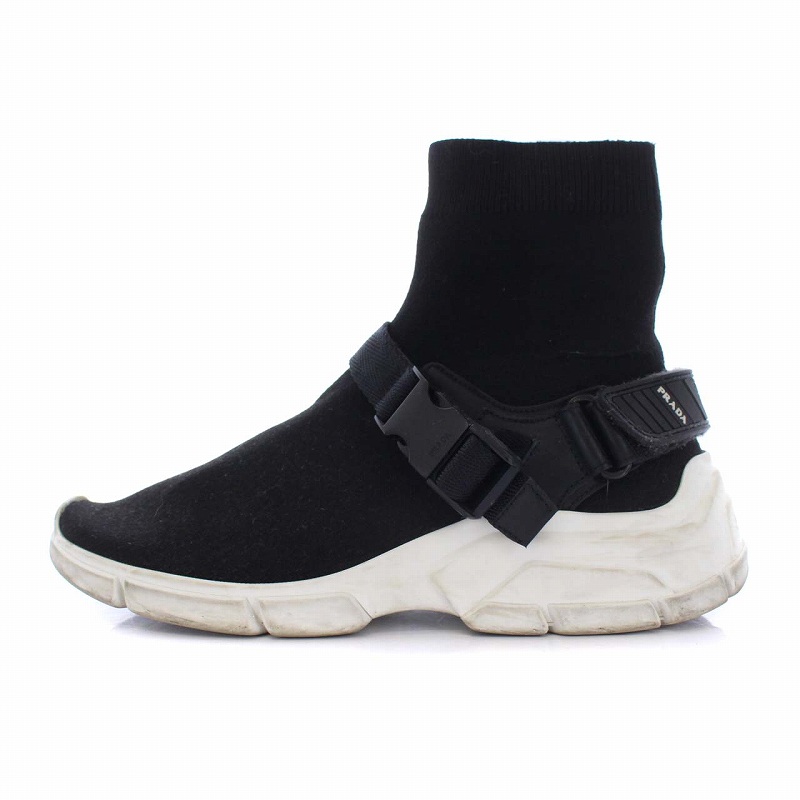 プラダスポーツ PRADA SPORT ハイトップ ソックススニーカー シューズ  