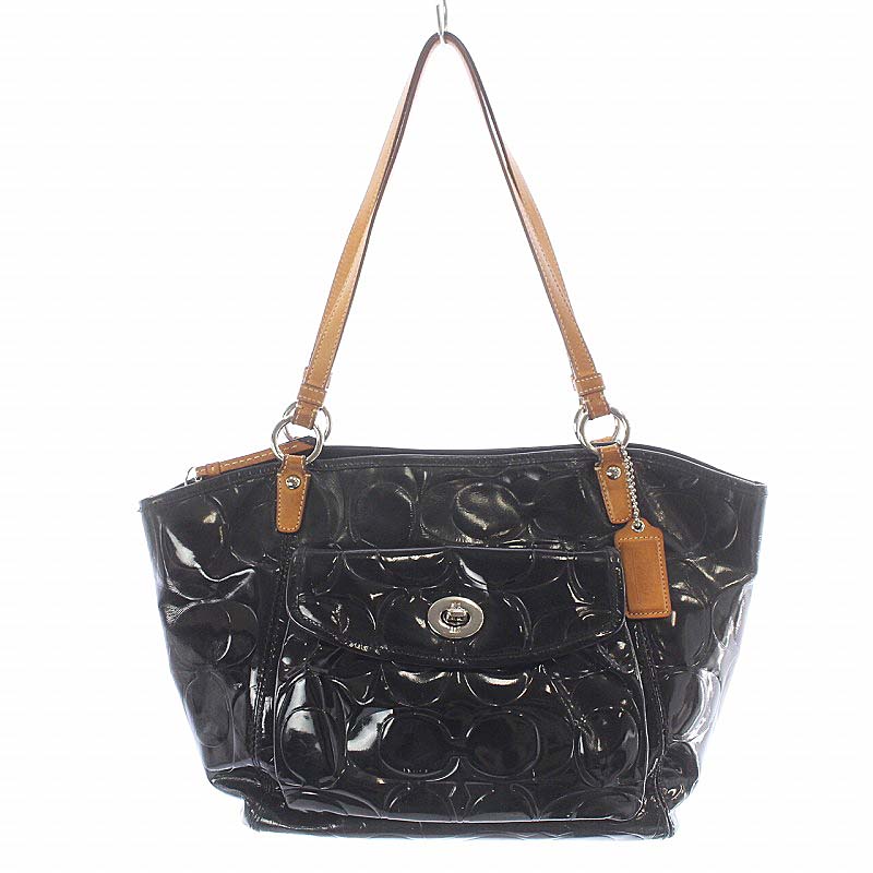 コーチ COACH トートバッグ ハンドバッグ シグネチャー エナメル 