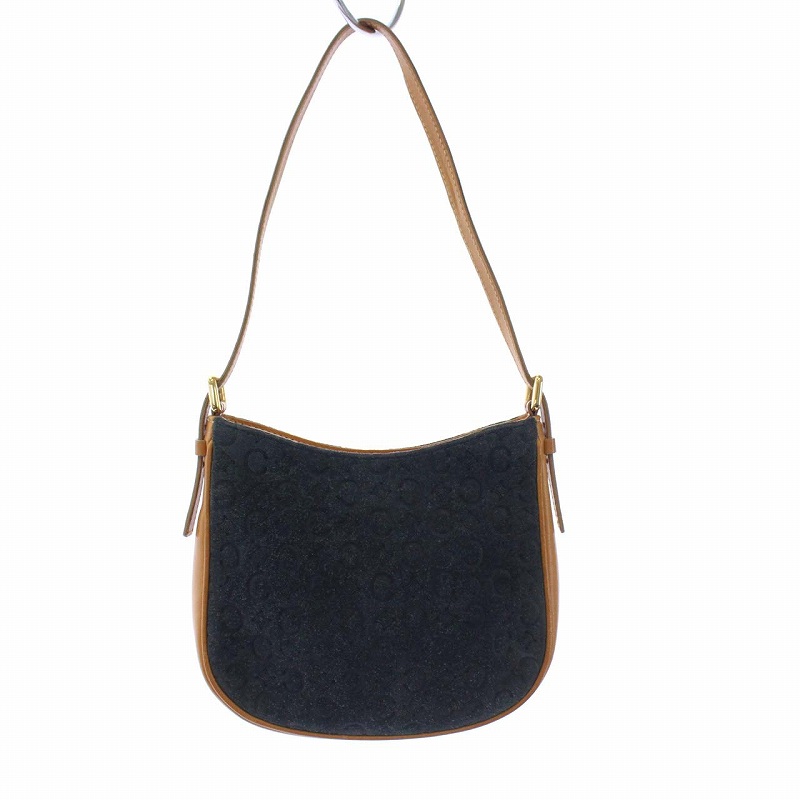 セリーヌ CELINE Cマカダム アクセサリーポーチ ハンドバッグ スエード 