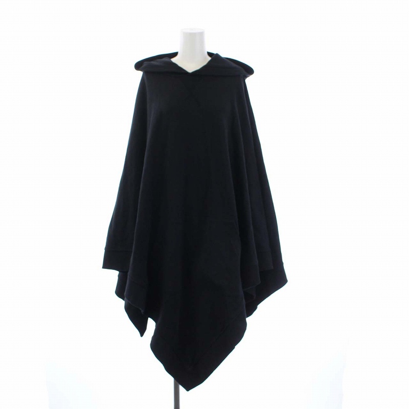 エムエムシックス MM6 メゾンマルジェラ 18AW ポンチョ パーカー スウェット 長袖 ロング オーバーサイズ S 黒 ブラック /KH レディース 【超新作】 マルジェラ ポンチョ風 パーカー MM6 Tシャツ/カットソー(七分/長袖)