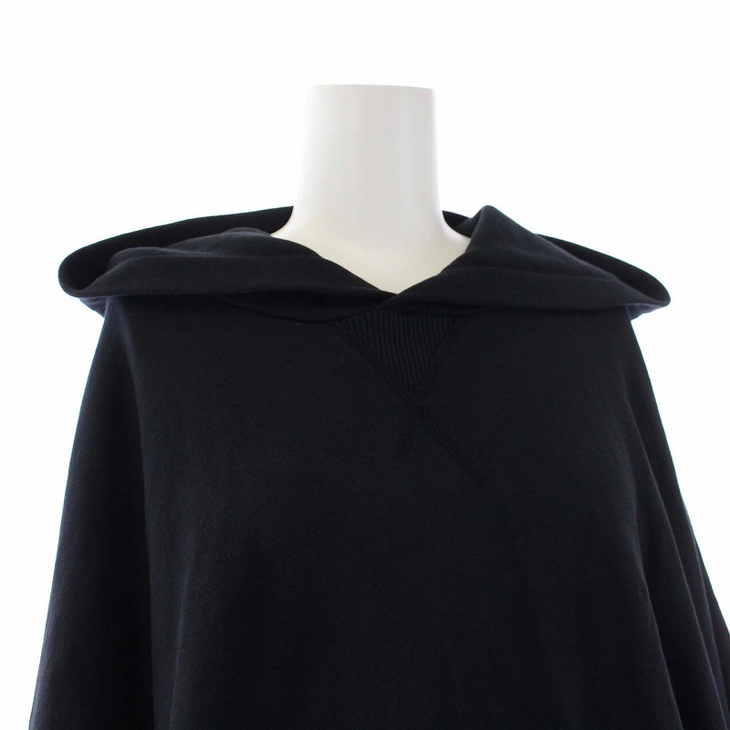 エムエムシックス MM6 メゾンマルジェラ 18AW ポンチョ パーカー スウェット 長袖 ロング オーバーサイズ S 黒 ブラック /KH レディース 【超新作】 マルジェラ ポンチョ風 パーカー MM6 Tシャツ/カットソー(七分/長袖)