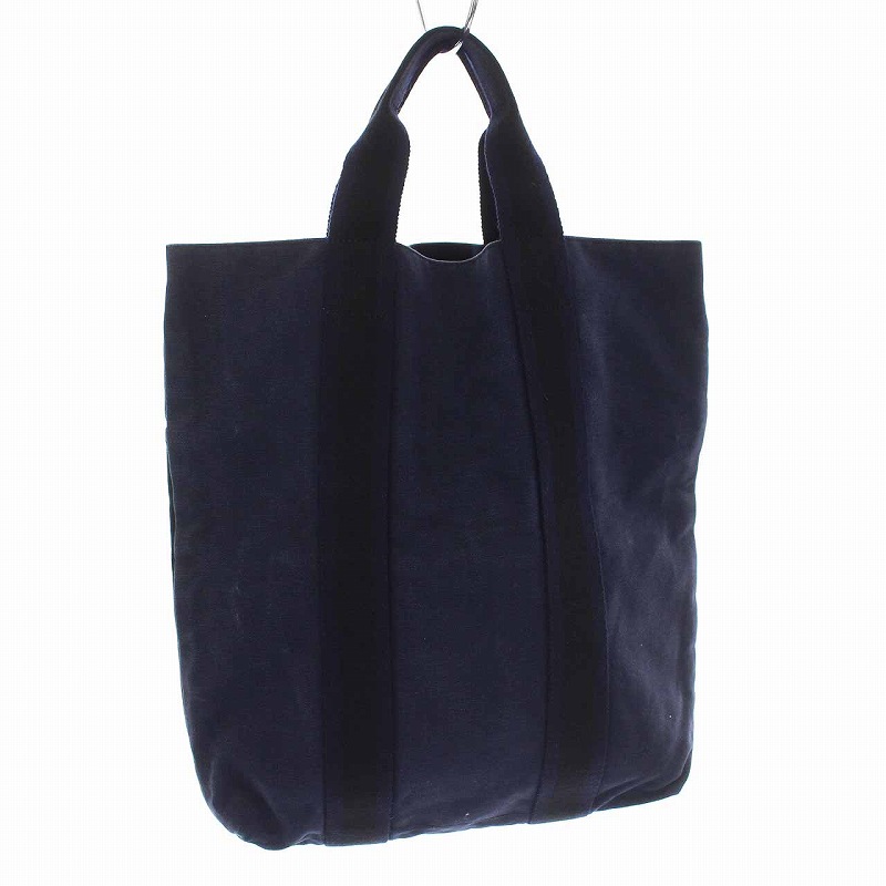 エルメス HERMES フールトゥ カバス トートバッグ キャンバス 紺 