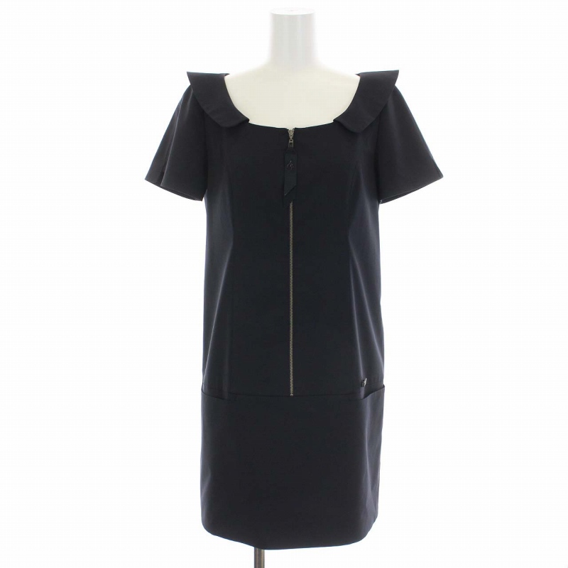 FOXEY 黒 半袖ミニワンピース 38 FOXEY 黒 半袖ミニワンピース 38  