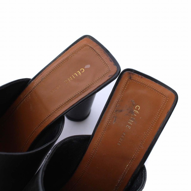 2極タイプ タグ付 CELINE セリーヌ レザーカットソー ブラック 40