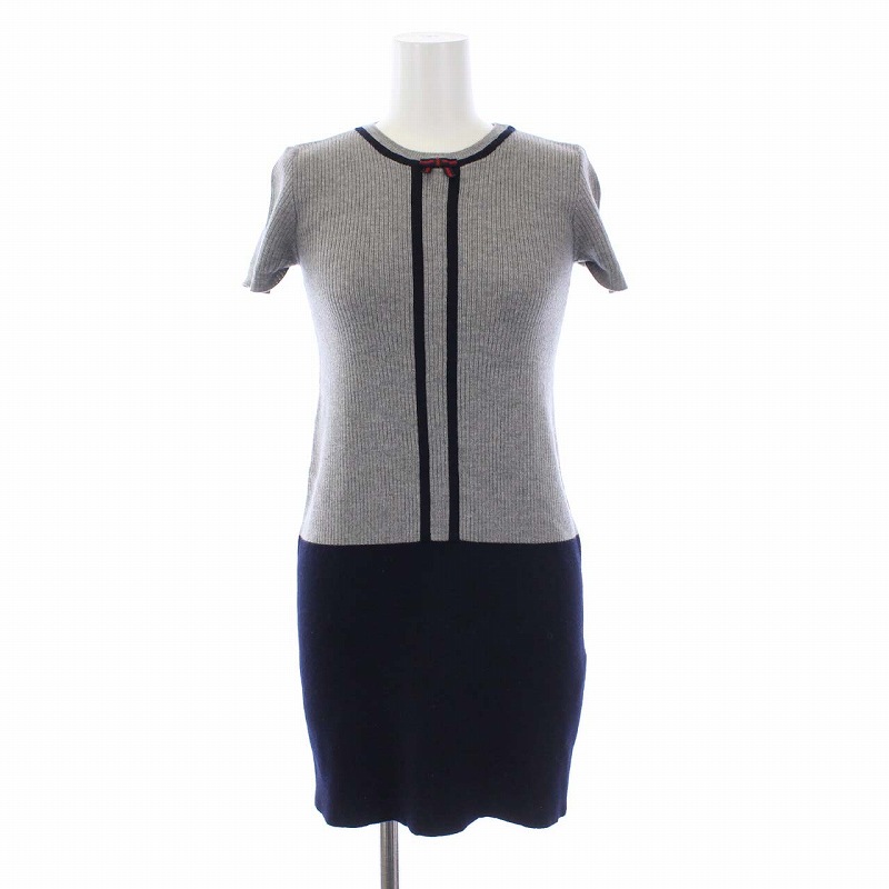 GUCCI ネイビー 半袖 ひざ丈ワンピース