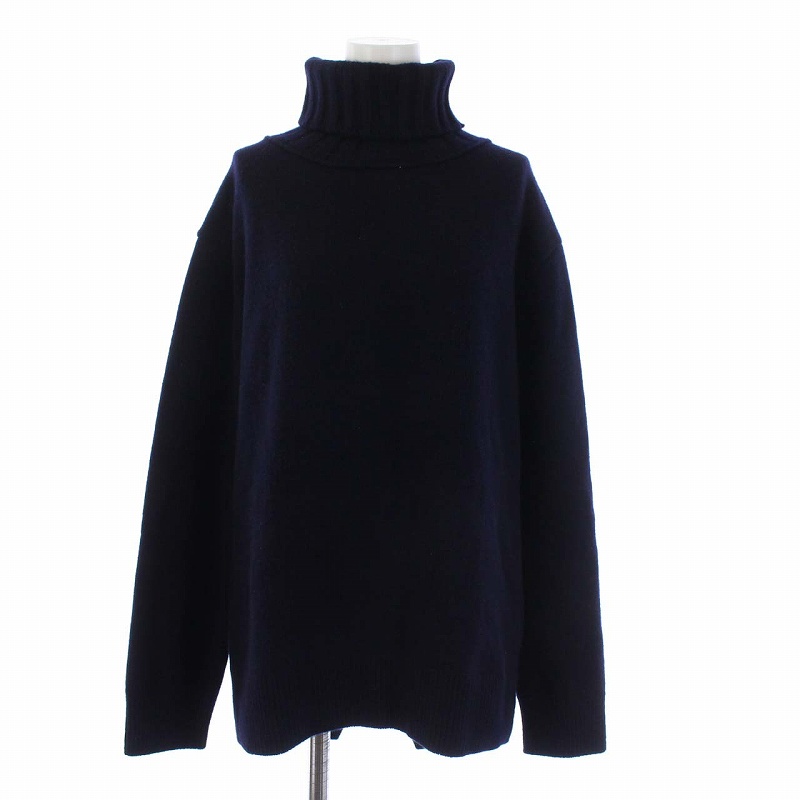 ミューズ ドゥーズィエム クラス MUSE de Deuxieme Classe 21AW JADE タートルネック プルオーバー ニット セーター 長袖 カシミヤ混 紺 ダークネイビー /KH レディース