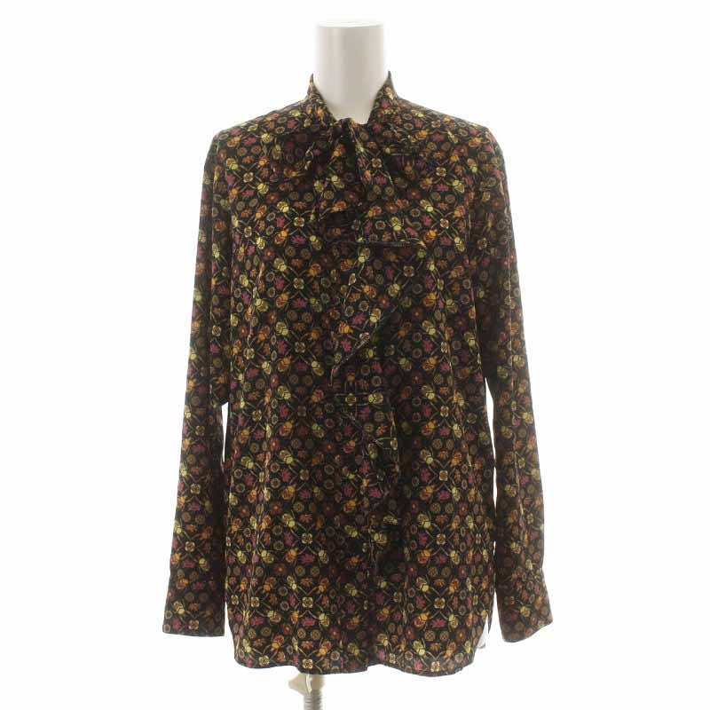 ポールスミス PAUL SMITH 20SS ブラウス シャツ 長袖 ボウタイ 虫柄 花 