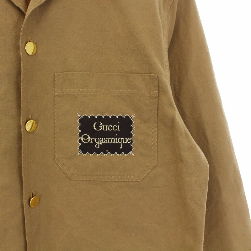 グッチ GUCCI 20SS ORGASMIQUE ネップ テーラードジャケット 刺繍 金  