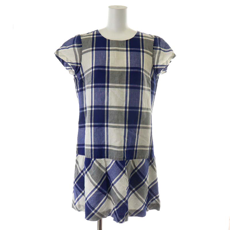 BURBERRY BLUE LABEL チェック柄ミニワンピース 38 Burberry Blue Label チェック柄 半袖ミニワンピース 38