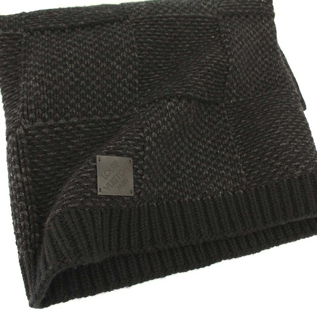 ルイヴィトン LOUIS VUITTON ダミエ スヌード マフラー ニット ネック