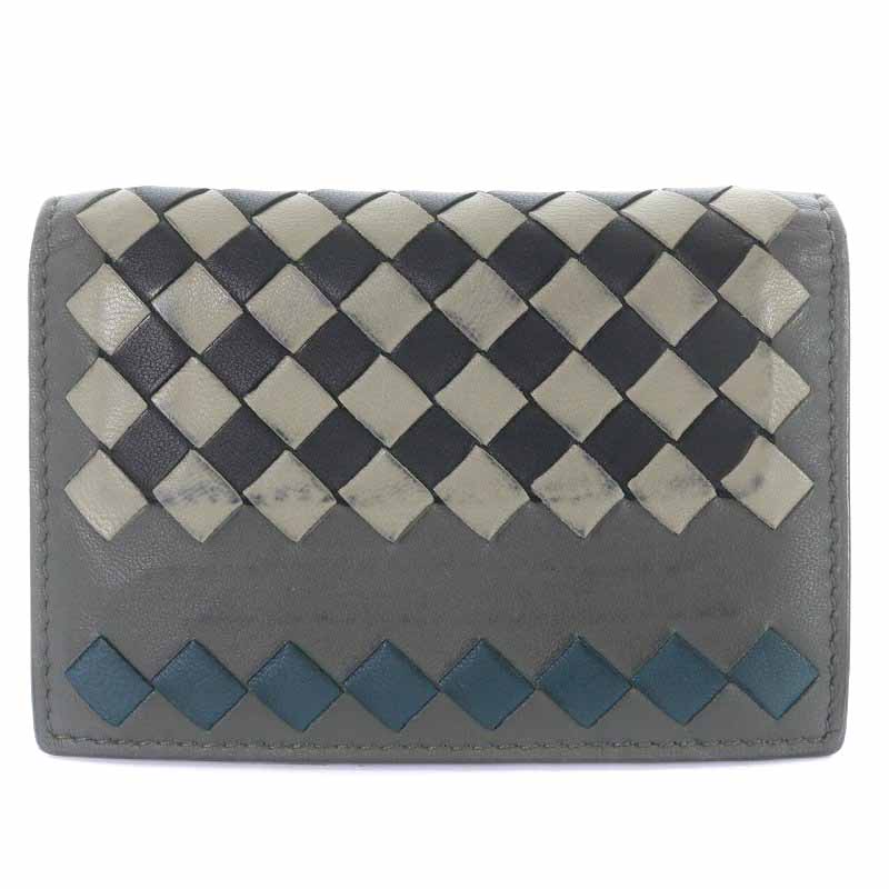 ボッテガヴェネタ Bottega Veneta カードケース 名刺入れ 二つ折り レザー イントレチャート グレー Yi5 Oh D メンズ 081 ベクトルパーク