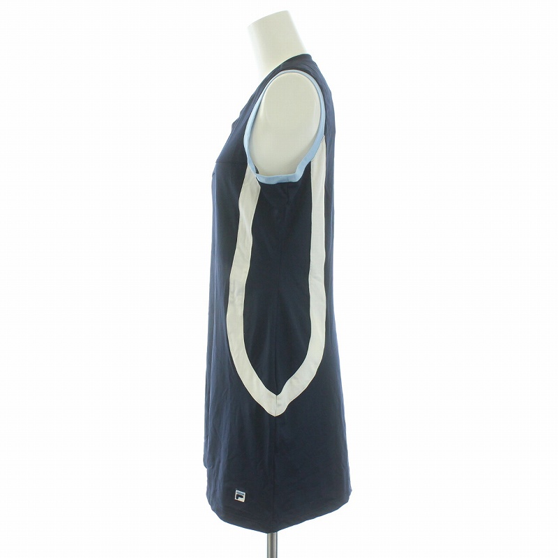 未使用品 フィラ FILA W COLLEZIONE DRESS テニスウェア ワンピース ノースリーブ ミニ XS 紺 ネイビー /TK レディース