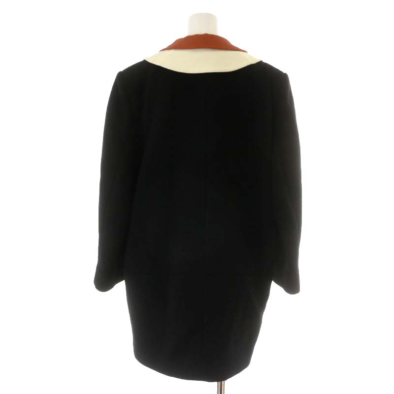 ミュウミュウ miumiu ステンカラーコート ミドル丈 アウター 黒 MIU