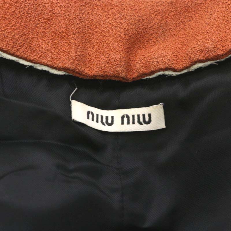 MIU MIU ミュウミュウ ステンカラーコート ジャケット ミドル丈 ブラック