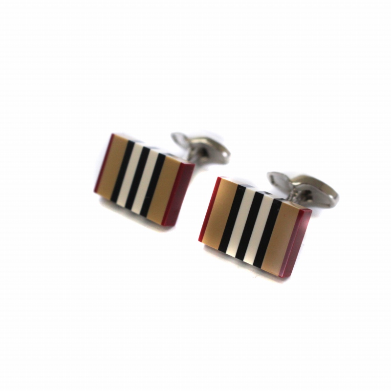 バーバリー BURBERRY VINTAGE CHECK STRIPED CUFFLINK カフスボタン  