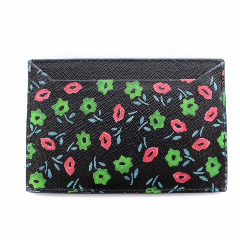プラダ PRADA カードケース 名刺入れ サフィアーノレザー 花柄 