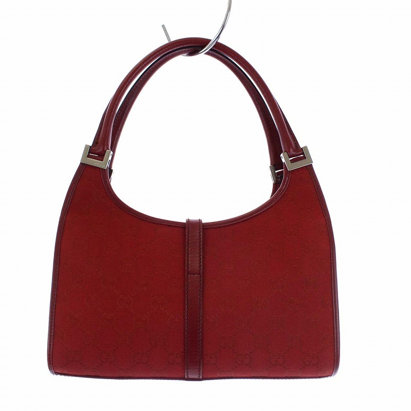 グッチ GUCCI GGキャンバス ジャッキー ハンドバッグ トートバッグ 赤 