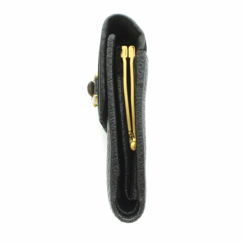 グッチ 折り財布 バンブー スエード ブラック グッチ GUCCI バンブー Bamboo 財布 二つ折り 小銭入れ がま口