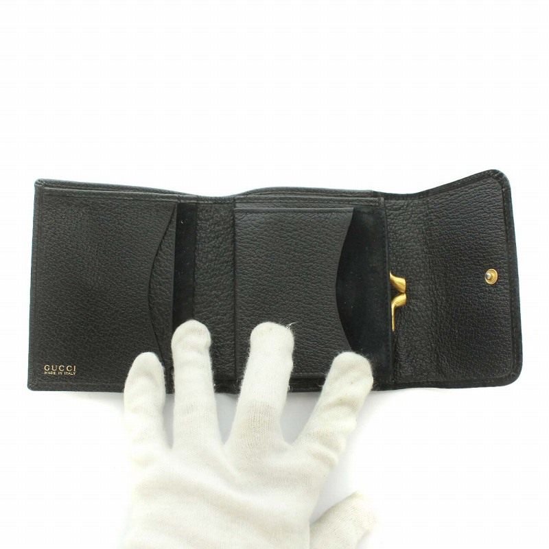 グッチ GUCCI バンブー Bamboo 財布 二つ折り 小銭入れ がま口