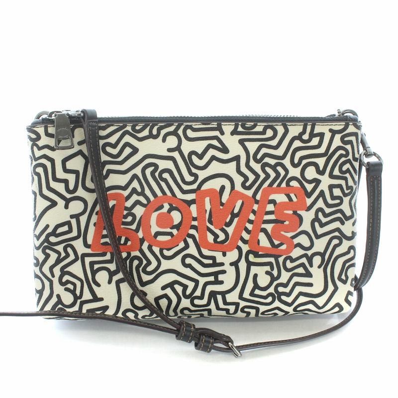 コーチ COACH キース ヘリング ラブ LOVE ショルダーバッグ 黒 