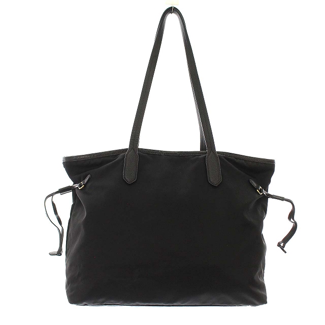 プラダ PRADA トートバッグ ナイロン レザー 黒 ブラック /☆G □OH