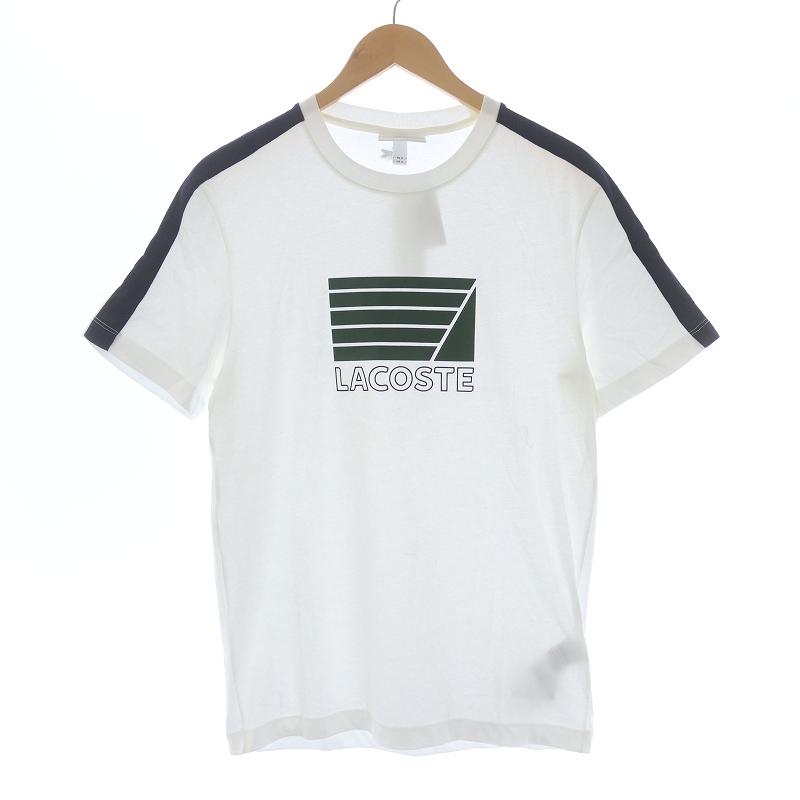 未使用品 ラコステ LACOSTE ノーティカルプリントクルーネックTシャツ 