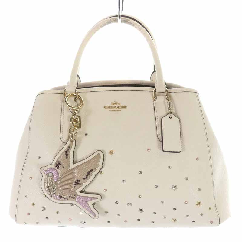 コーチ COACH スターダスト ハンドバッグ レザー スタッズ ハート 