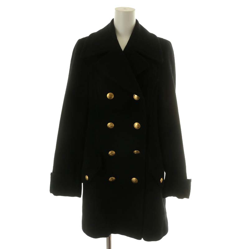 グッチ GUCCI メタルボタン チェスターコート ロング丈 ウール 40 S 黒  