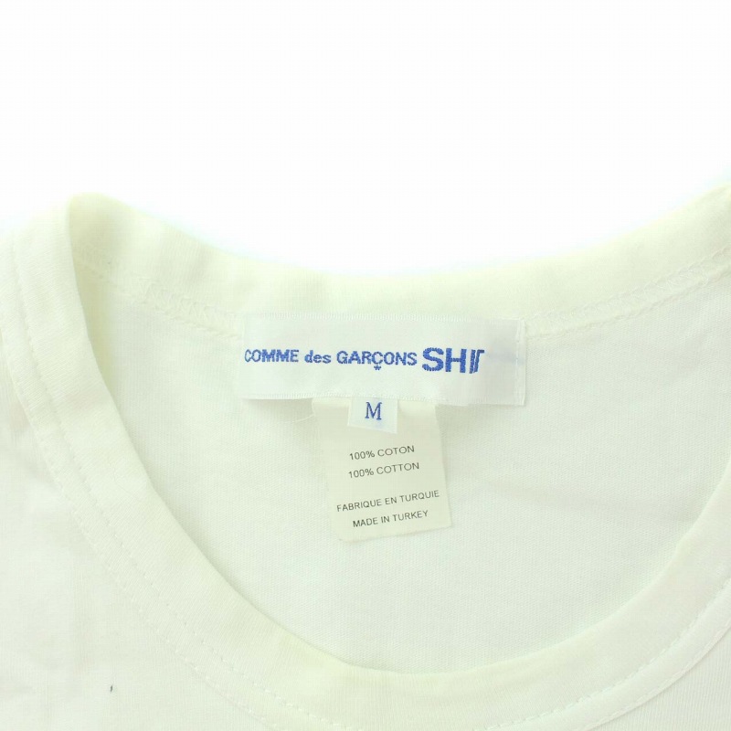 コムデギャルソンシャツ COMME des GARCONS SHIRT Tシャツ カットソー クルーネック 半袖 ポケット 無地 M 白 ホワイト  S23116 /YT メンズ