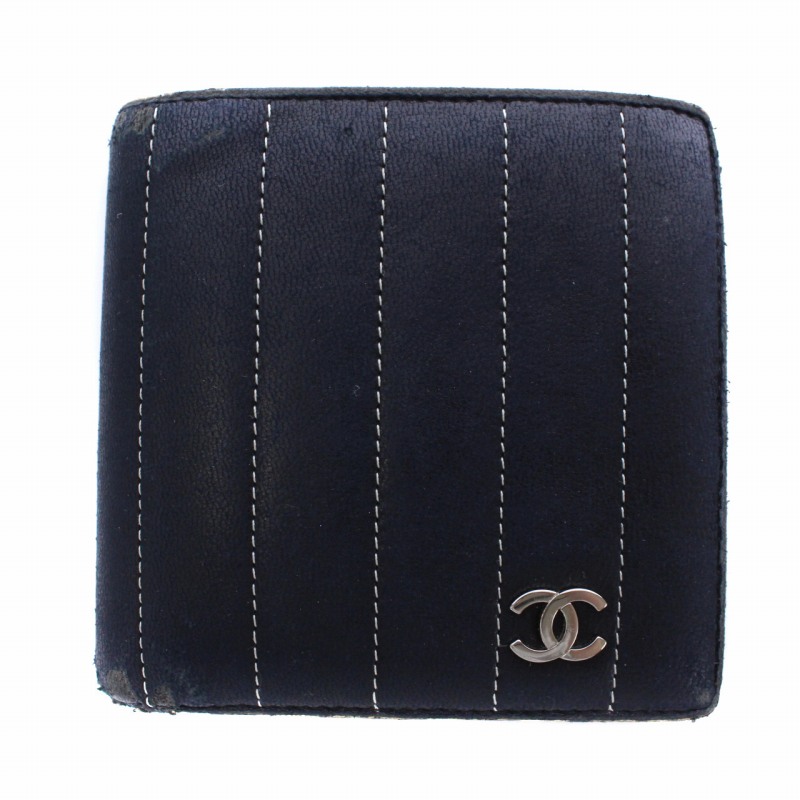 CHANEL シャネル マドモアゼル 二つ折り財布 ブラック CHANEL シャネル マドモアゼル 二つ折り財布 ブラック