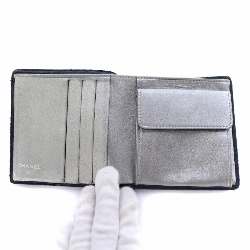 シャネル CHANEL マドモアゼルライン 財布 二つ折り ココマーク レザー