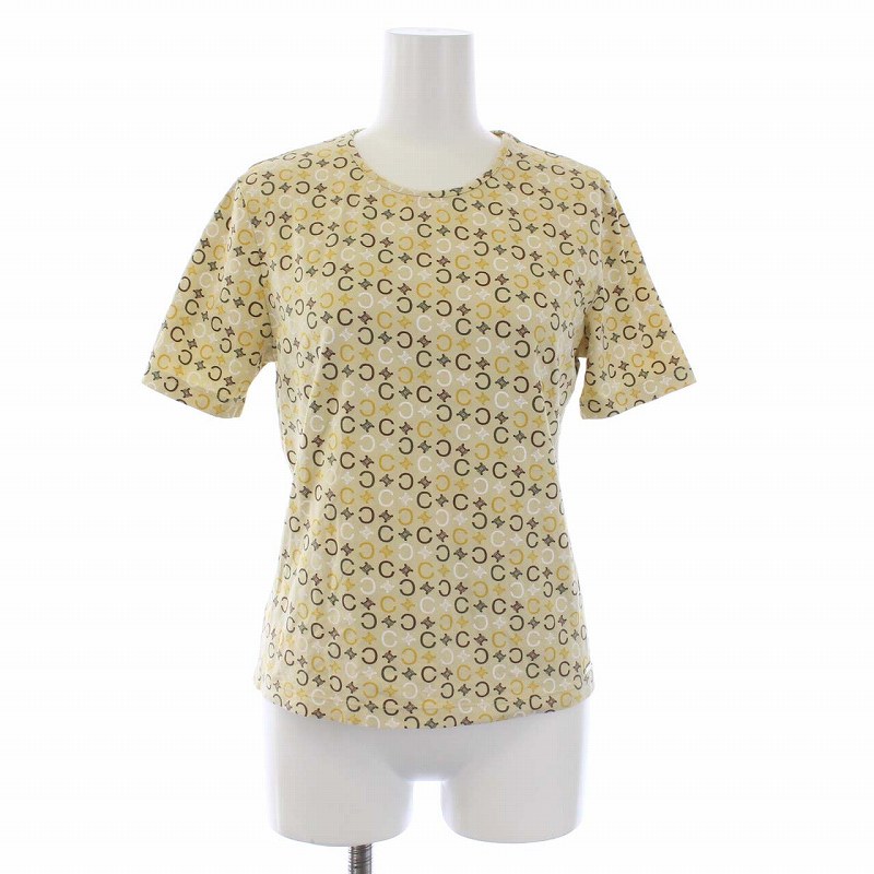 セリーヌ CELINE Cマカダム 半袖 Tシャツ カットソー 総柄 M ベージュ  