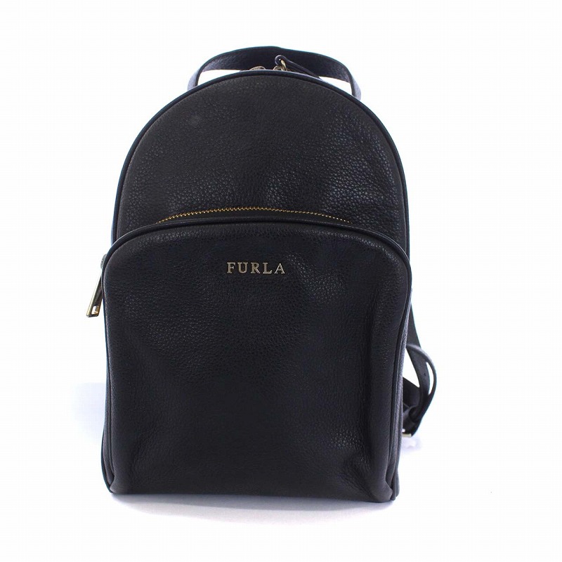 フルラ FURLA リュックサック デイパック バッグ ミニ レザー 黒 