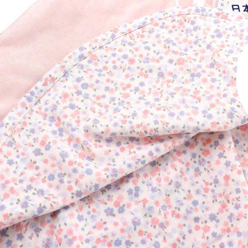 新品未使用　ミキハウス　ベビー　ポンチョ　ピンク　花柄　うさぎ　70-90cm 新品未使用 ミキハウス ベビー ポンチョ ピンク 花柄 うさぎ 70-90cm