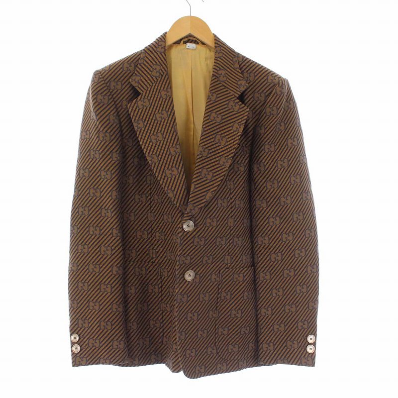 グッチ GUCCI 20AW GG ストライプ シングル スーツ セットアップ 上下 