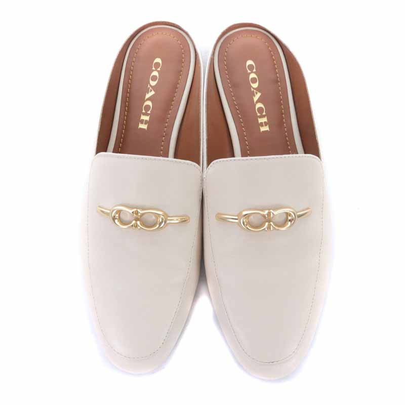 コーチ COACH SIENNA LEATHER SLIDE サンダル ミュール レザー 6.5C 