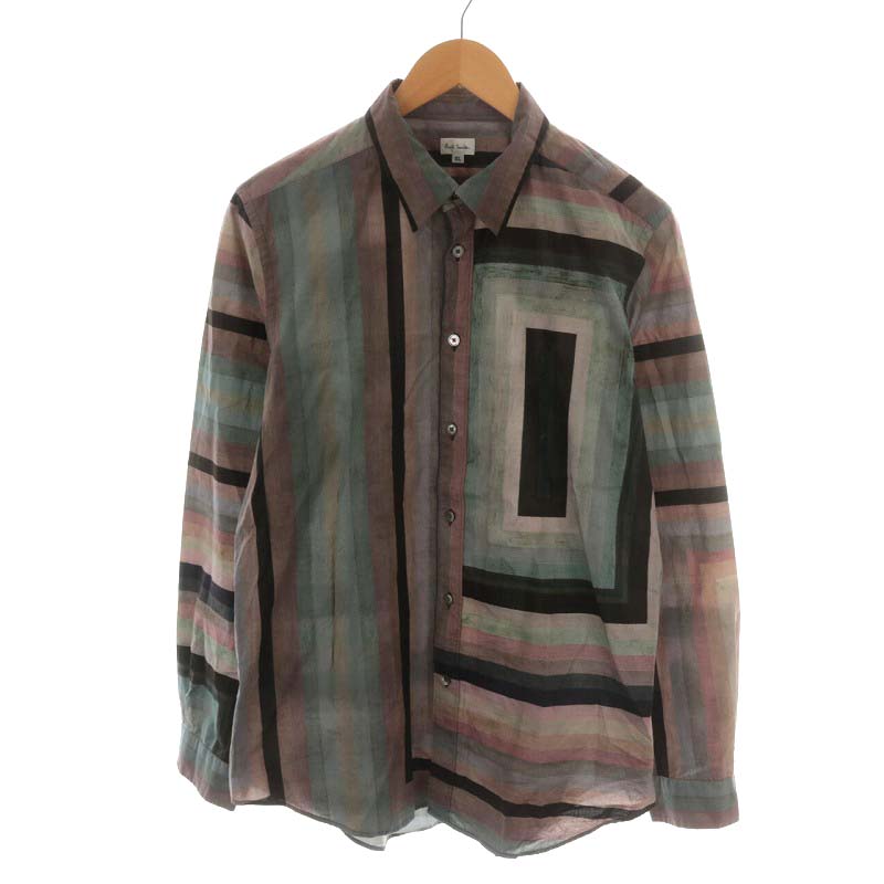 ポールスミス PAUL SMITH シャツ 長袖 総柄 コットン XL マルチカラー  